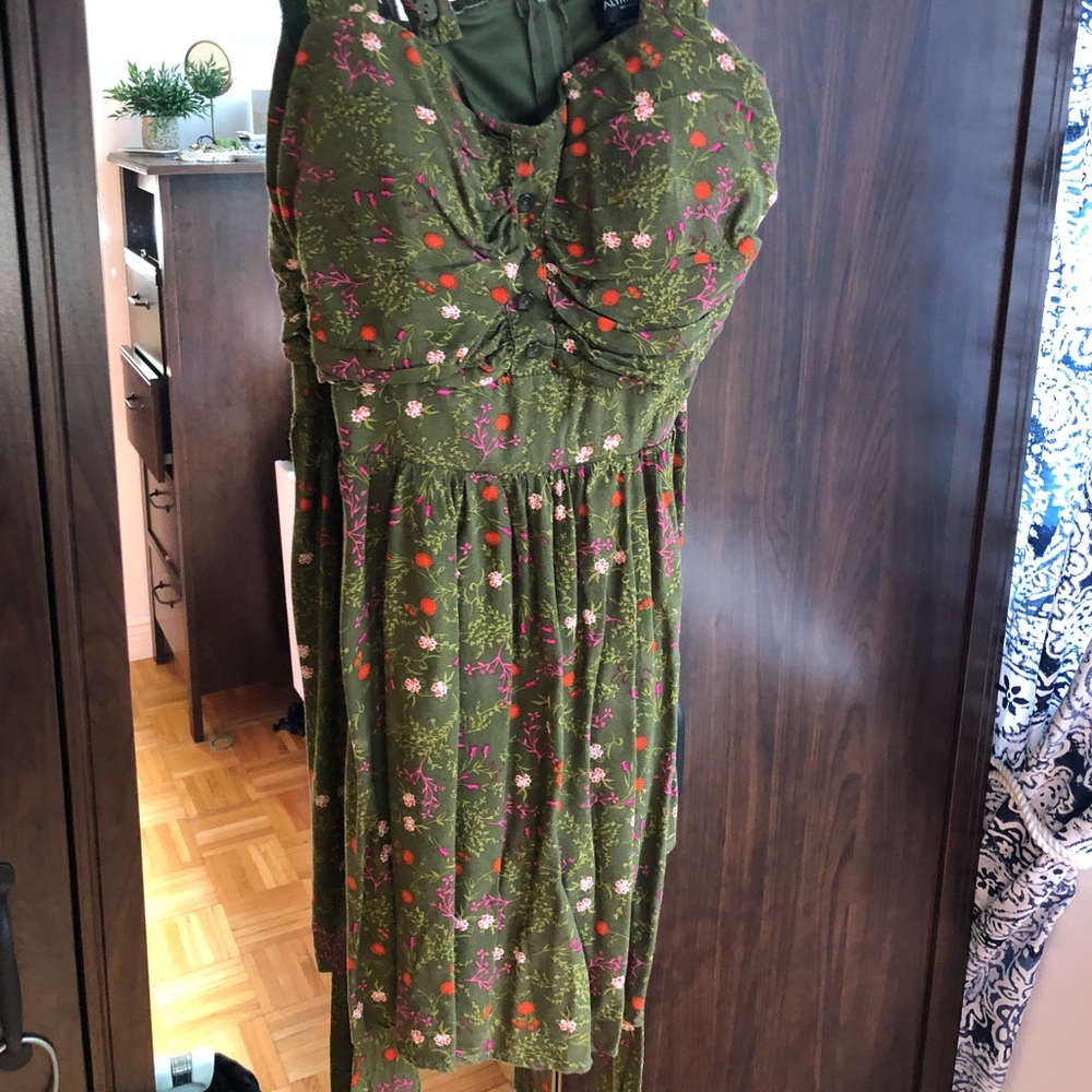 Green floral dress